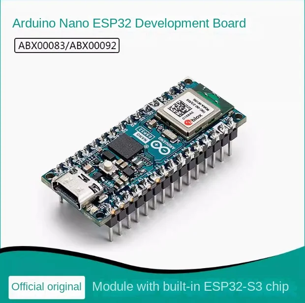 Original Italy Arduino Nano ESP32 development board ABX00083 ABX00092 supports WiFi Bluetooth master board
Original Italy Arduino Nano ESP32 development board ABX00083 ABX00092 supports WiFi Bluetooth master board