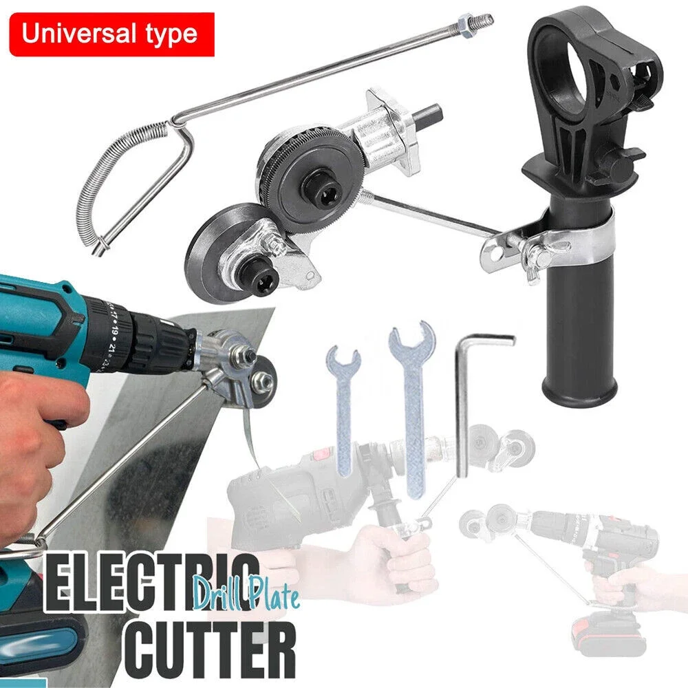 Electric Drill Plate Cutter Attachment Double Headed Free Cutting Tools Iron Metal Sheet Cutter Plate Punch Scissors Tool
Electric Drill Plate Cutter Attachment Double Headed Free Cutting Tools Iron Metal Sheet Cutter Plate Punch Scissors Tool