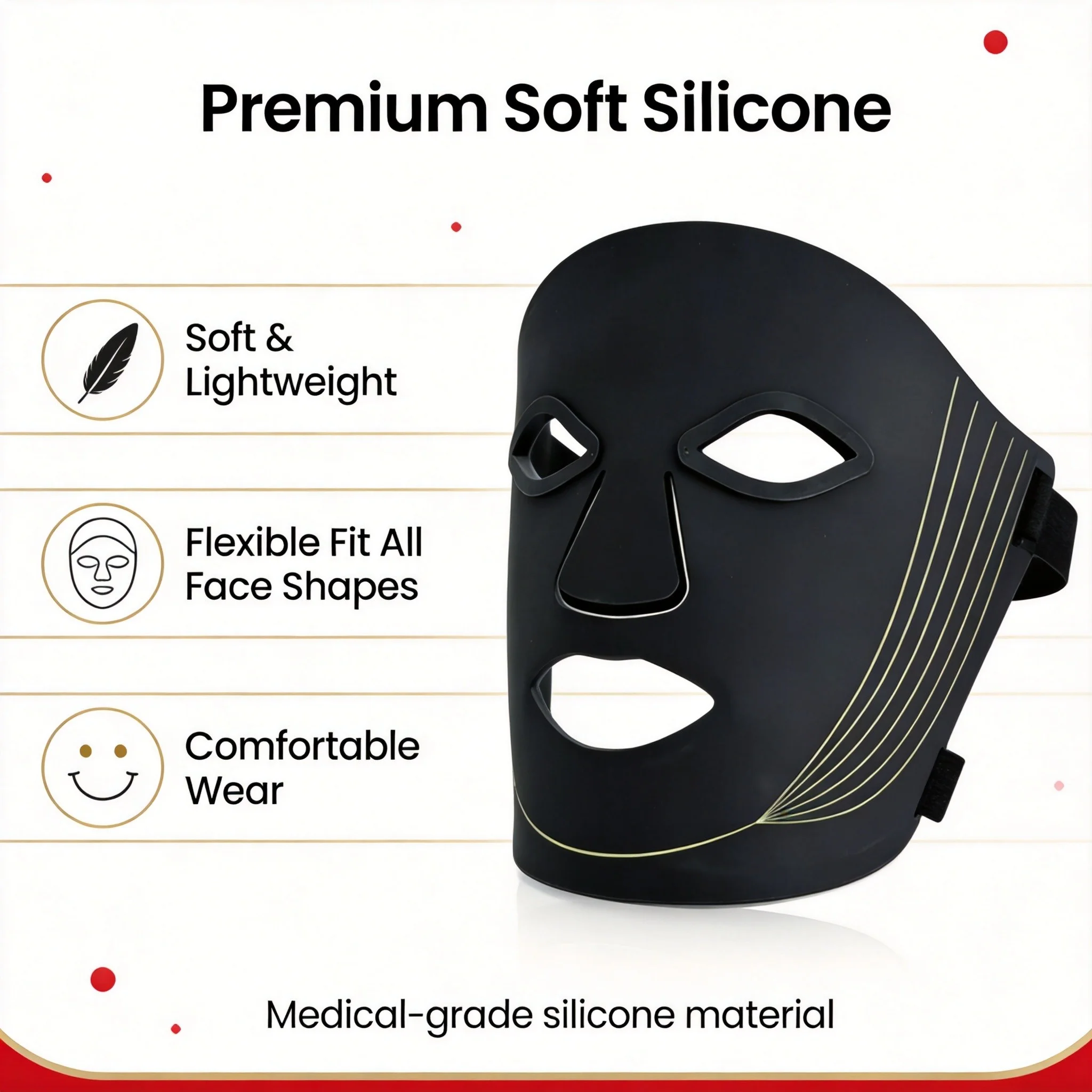 EMS Microcurrent Vibration Massage Premium Soft silicone Soft and Lightweight LED Face Mask Fit All Face Shapes Boost Collagen
EMS Microcurrent Vibration Massage Premium Soft silicone Soft and Lightweight LED Face Mask Fit All Face Shapes Boost Collagen