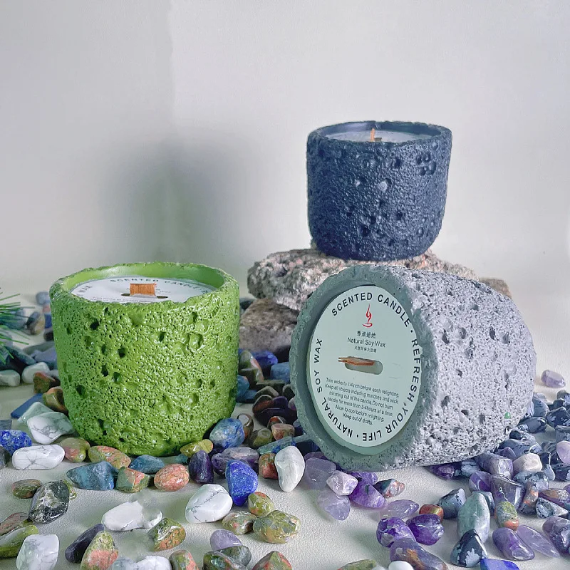 Cement cup scented candle, coarse pattern cup wax, jar wax. Household perfume accessories, filming props
Cement cup scented candle, coarse pattern cup wax, jar wax. Household perfume accessories, filming props