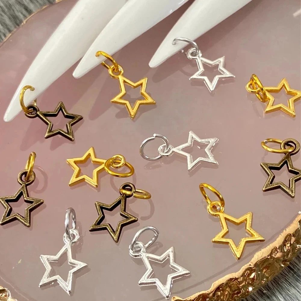100/10pcs 3D Alloy Luxury Silver Star Nail Charms Hollow Piercing Dangle Jewelry Nail Art Decorations DIY Pendant Manicure
100/10pcs 3D Alloy Luxury Silver Star Nail Charms Hollow Piercing Dangle Jewelry Nail Art Decorations DIY Pendant Manicure