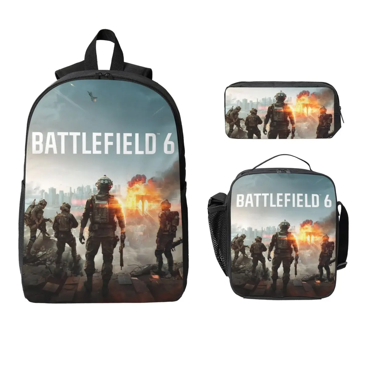 3 шт., рюкзак Battlefield 6, забавные игры, набор для детей, пеналы, наборы сумок для книг с ланч-бокс для школьников, рюкзак
3 шт., рюкзак Battlefield 6, забавные игры, набор для детей, пеналы, наборы сумок для книг с ланч-бокс для школьников, рюкзак