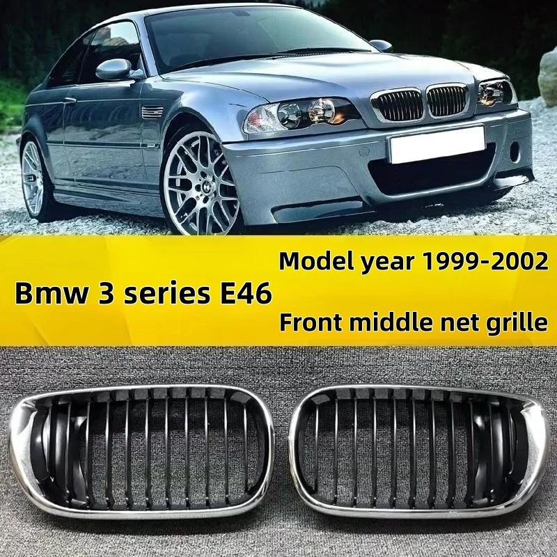 2PCs Silver Chrome Front Grille Mesh for BMW E46 M3 3 Series 1999-2002, Hood GrilReplacement, Car Styling Accessories
2PCs Silver Chrome Front Grille Mesh for BMW E46 M3 3 Series 1999-2002, Hood GrilReplacement, Car Styling Accessories
