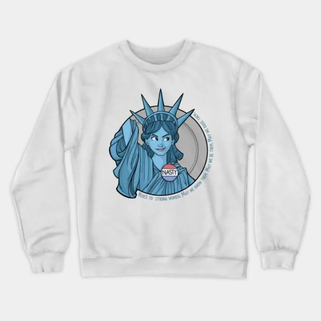 Autumn and Winter Style Feminist - Icon - Humor Sweatshirt, Cartoon Statue of Liberty Graphic for A Trendy and Empowering Look
Autumn and Winter Style Feminist - Icon - Humor Sweatshirt, Cartoon Statue of Liberty Graphic for A Trendy and Empowering Look