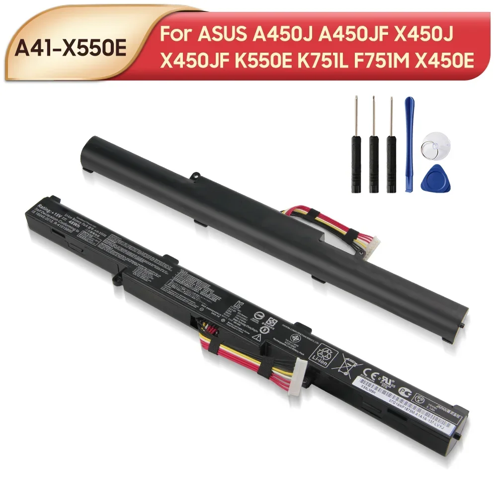 Новый сменный аккумулятор A41-X550E для ASUS A450J A450JF X450J X450JF K550E K751L F751M X450E X550z X550za X751m
Новый сменный аккумулятор A41-X550E для ASUS A450J A450JF X450J X450JF K550E K751L F751M X450E X550z X550za X751m