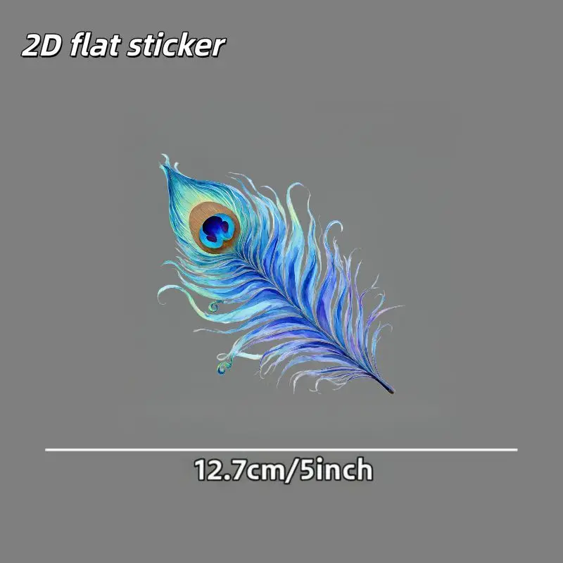 1Pc 2D Flat Colorful Peacock Feather Vinyl Sticker, Waterproof Durable Decal for Car Window & Smooth Surfaces
1Pc 2D Flat Colorful Peacock Feather Vinyl Sticker, Waterproof Durable Decal for Car Window & Smooth Surfaces