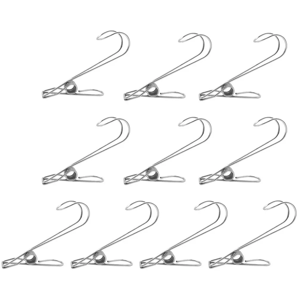 20Pcs Hook Clip Stainless Steel Universal Clamp Strong Rustproof Clothes Hanging Clips Large Clamping Space Laundry Socks
20Pcs Hook Clip Stainless Steel Universal Clamp Strong Rustproof Clothes Hanging Clips Large Clamping Space Laundry Socks