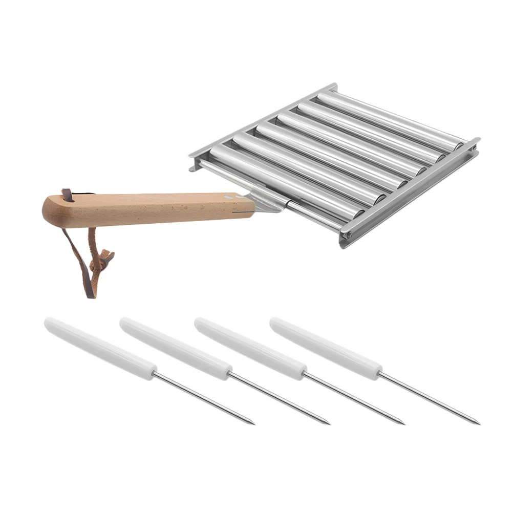 Stainless Steel BBQ Rack 1 Grill 4 Skewers Detachable Rolling Hot Dog Sausage Cooker Camping Outdoor Accessories
Stainless Steel BBQ Rack 1 Grill 4 Skewers Detachable Rolling Hot Dog Sausage Cooker Camping Outdoor Accessories