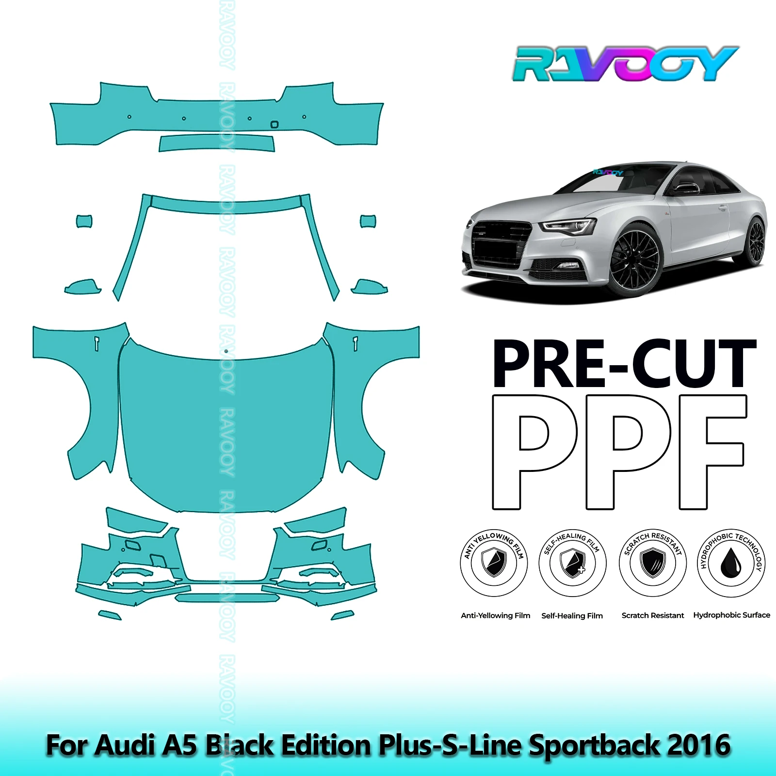 Car Front Kit+Rear Bumper 8.5Mil Clear Bra Precut PPF Paint Protection Film For Audi A5 Black Edition Plus-S-Line Sportback 2016
Car Front Kit+Rear Bumper 8.5Mil Clear Bra Precut PPF Paint Protection Film For Audi A5 Black Edition Plus-S-Line Sportback 2016