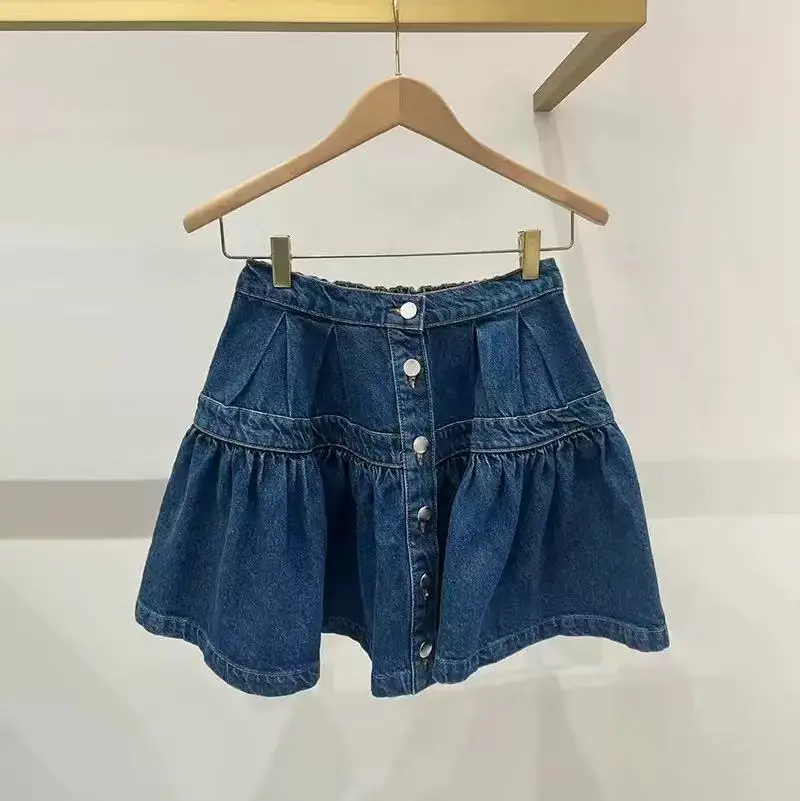 Women's A-Line Denim Skirt Blue Single Breasted High Waisted Pleated Fashion Mini Skirt Spring/Summer 2026
Women's A-Line Denim Skirt Blue Single Breasted High Waisted Pleated Fashion Mini Skirt Spring/Summer 2026