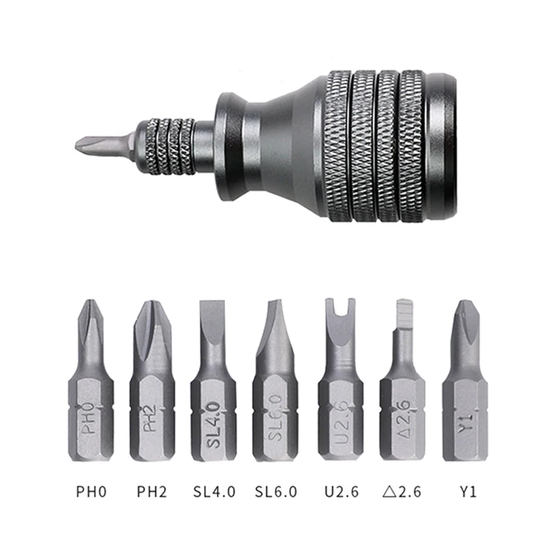 Compact Multi-Head Screwdriver Set 7-In-1 S2 Steel Screwdriver Heads Portable Multi-Functional Handheld Repair Tool
Compact Multi-Head Screwdriver Set 7-In-1 S2 Steel Screwdriver Heads Portable Multi-Functional Handheld Repair Tool
