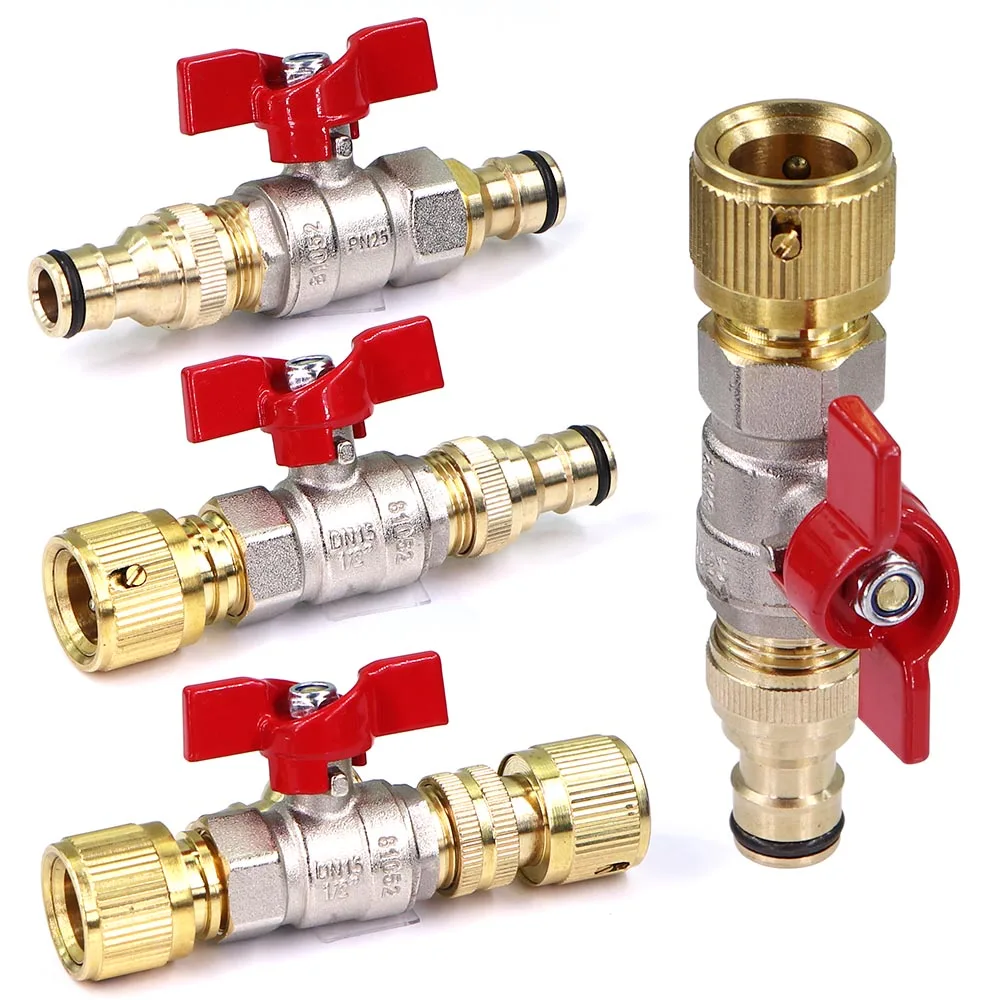 1/2" Brass Ball Valve Hose Adapter 16mm Pacifier Quick Connector for Garden Irrigation Watering Fitting Extender Coupling Joint
1/2" Brass Ball Valve Hose Adapter 16mm Pacifier Quick Connector for Garden Irrigation Watering Fitting Extender Coupling Joint