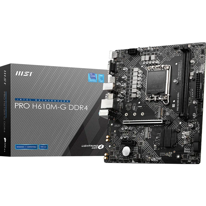 MSI Pro H610M-G DDR4 Desktop Computer Motherboards Applicable CPU 12490f/13400f/13400
MSI Pro H610M-G DDR4 Desktop Computer Motherboards Applicable CPU 12490f/13400f/13400