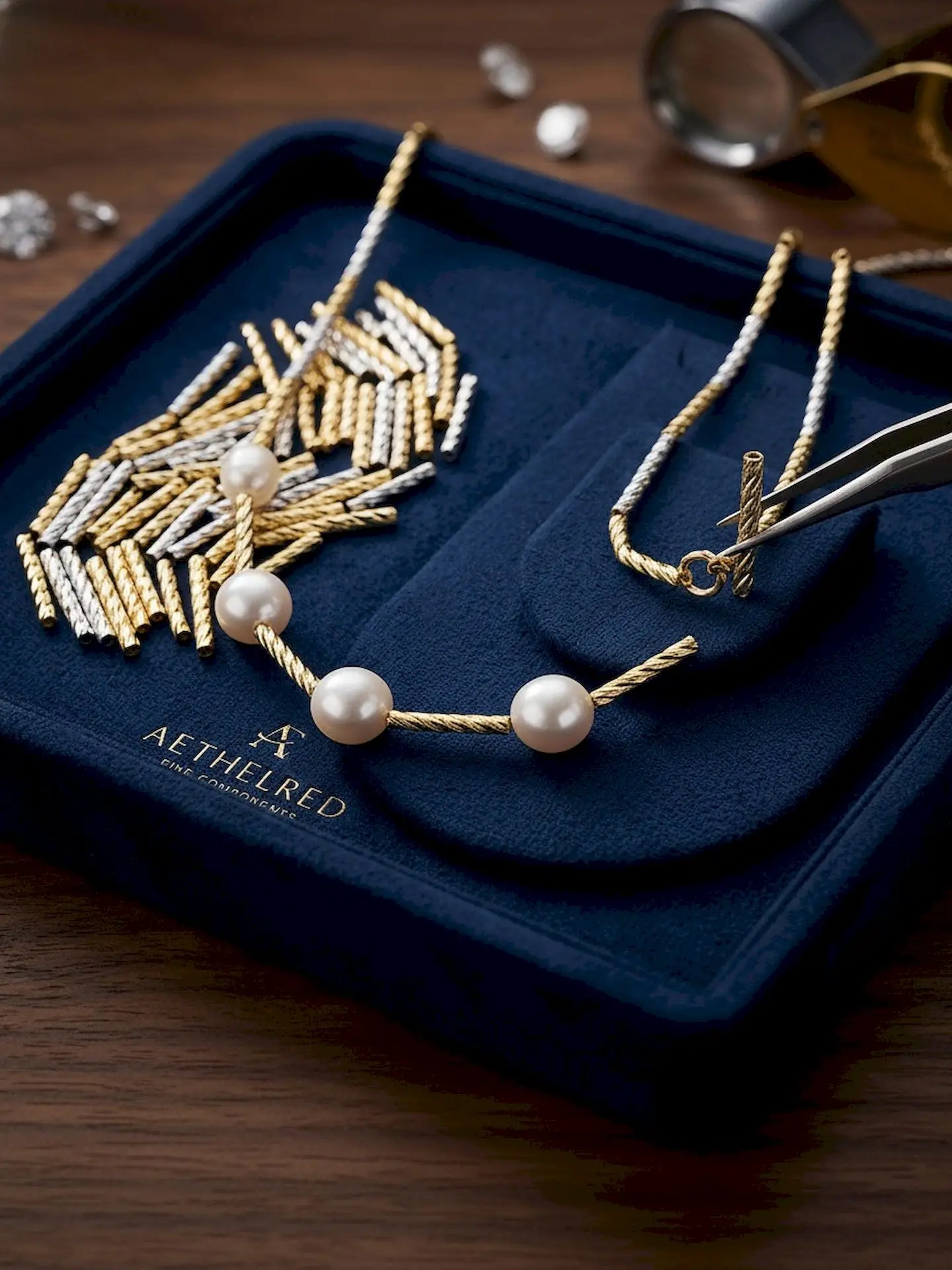 18K Gold Plated Pearl Straight Tube Spacer Beads Bracelet Necklace DIY Handmade Jewelry Accessories Fashionable Alloy Decorat...
18K Gold Plated Pearl Straight Tube Spacer Beads Bracelet Necklace DIY Handmade Jewelry Accessories Fashionable Alloy Decorat...