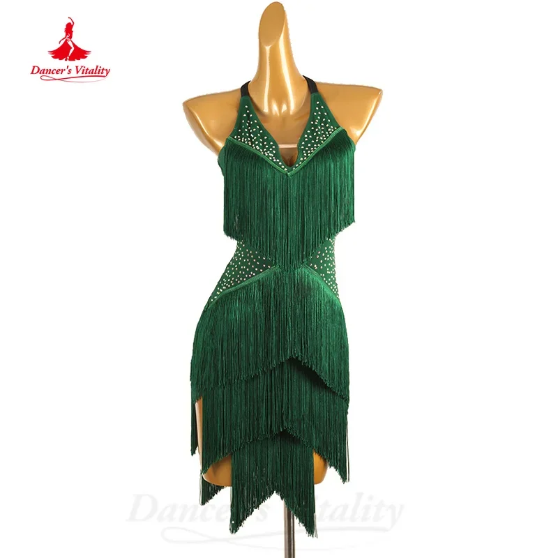 Latin Dance Clothing Women Customized AB Stones Sexy Backless Tassel Dress Tango Chacha Samba Professional Competition Dresses
Latin Dance Clothing Women Customized AB Stones Sexy Backless Tassel Dress Tango Chacha Samba Professional Competition Dresses