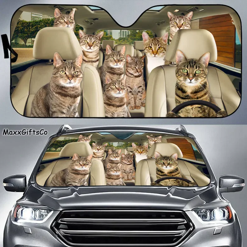 Tabby Cat Car Sun Shade, Tabby Cat Windshield, Tabby Cat Family Sunshade, Cat Car Accessories, Car Decoration, Gift For Dad, Mom
Tabby Cat Car Sun Shade, Tabby Cat Windshield, Tabby Cat Family Sunshade, Cat Car Accessories, Car Decoration, Gift For Dad, Mom