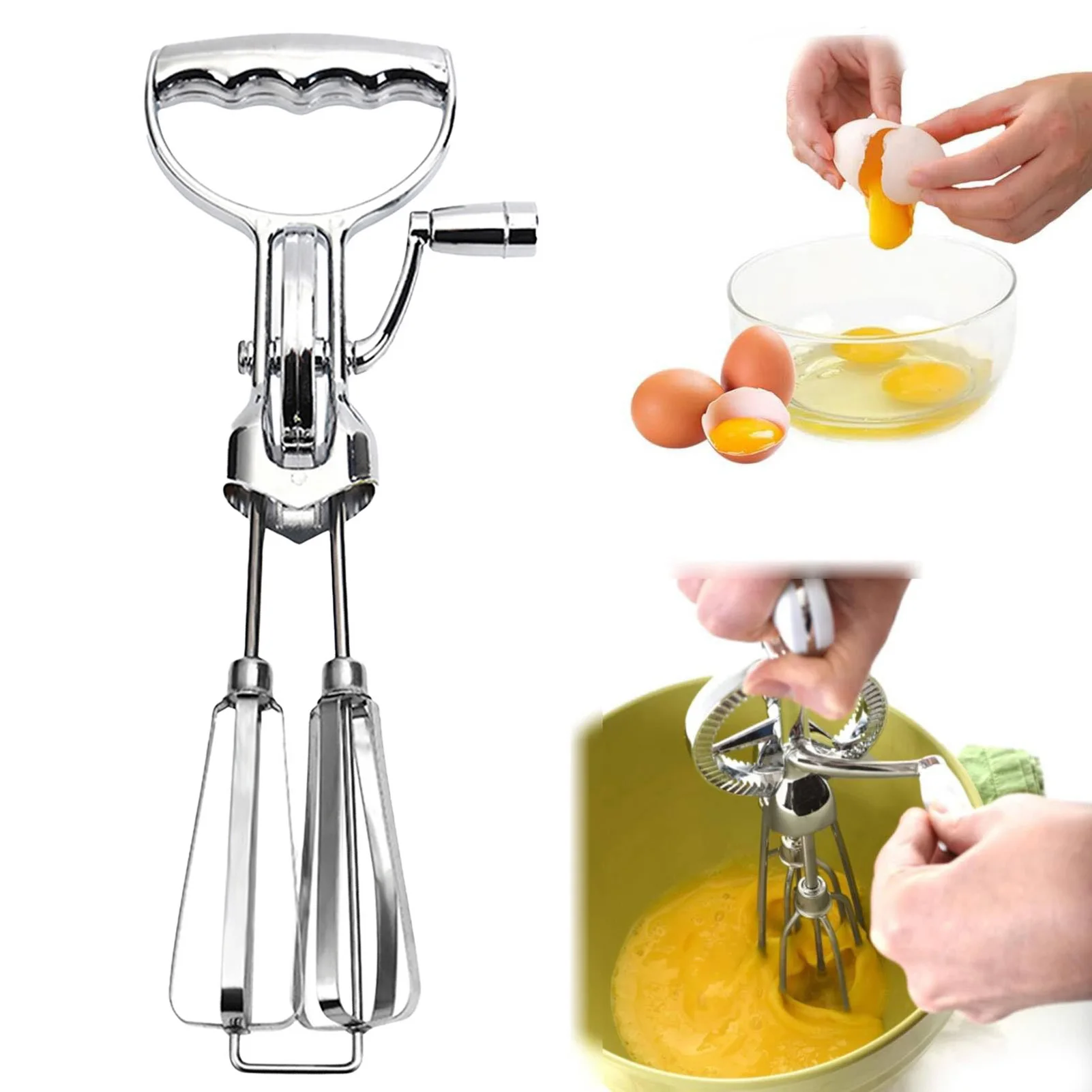 Stainless Steel Double Heads Egg Beaters Ergonomical Handheld Semi-automatic Egg Mixer Tool Household Time-Saving Baking Tools
Stainless Steel Double Heads Egg Beaters Ergonomical Handheld Semi-automatic Egg Mixer Tool Household Time-Saving Baking Tools