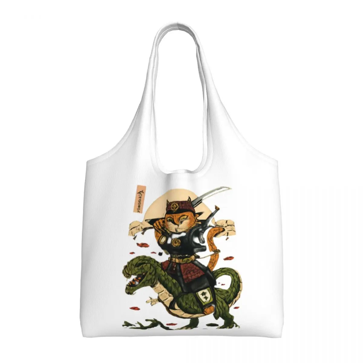 Feline Samurai On Dragon Large Capacity Canvas Tote Bag Single Shoulder Work Commute Bag For Women Eco-Friendly Shopping Bag
Feline Samurai On Dragon Large Capacity Canvas Tote Bag Single Shoulder Work Commute Bag For Women Eco-Friendly Shopping Bag