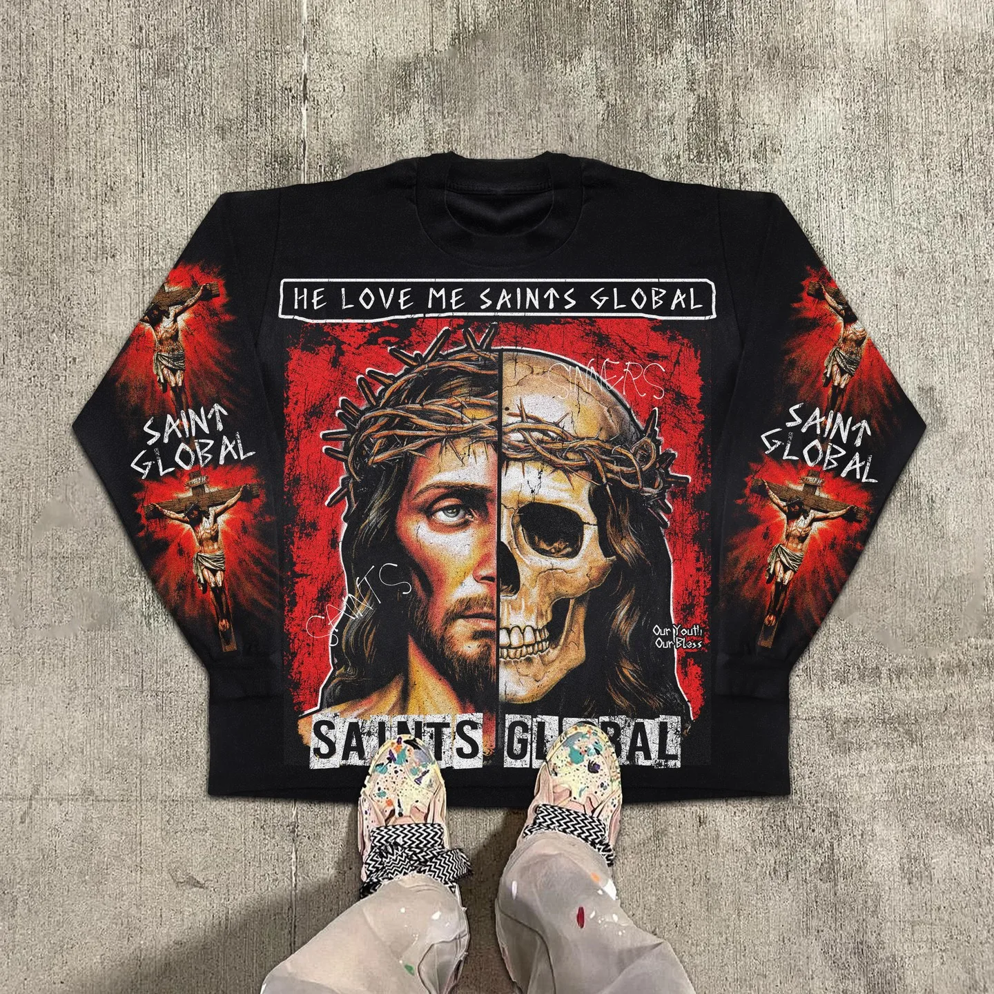 Футболки с графическим рисунком God Skull, уличная мужская футболка большого размера, винтажная футболка в стиле Харадзюку с круглым вырезом, черные хлопковые топы с длинными рукавами Y2k
Футболки с графическим рисунком God Skull, уличная мужская футболка большого размера, винтажная футболка в стиле Харадзюку с круглым вырезом, черные хлопковые топы с длинными рукавами Y2k