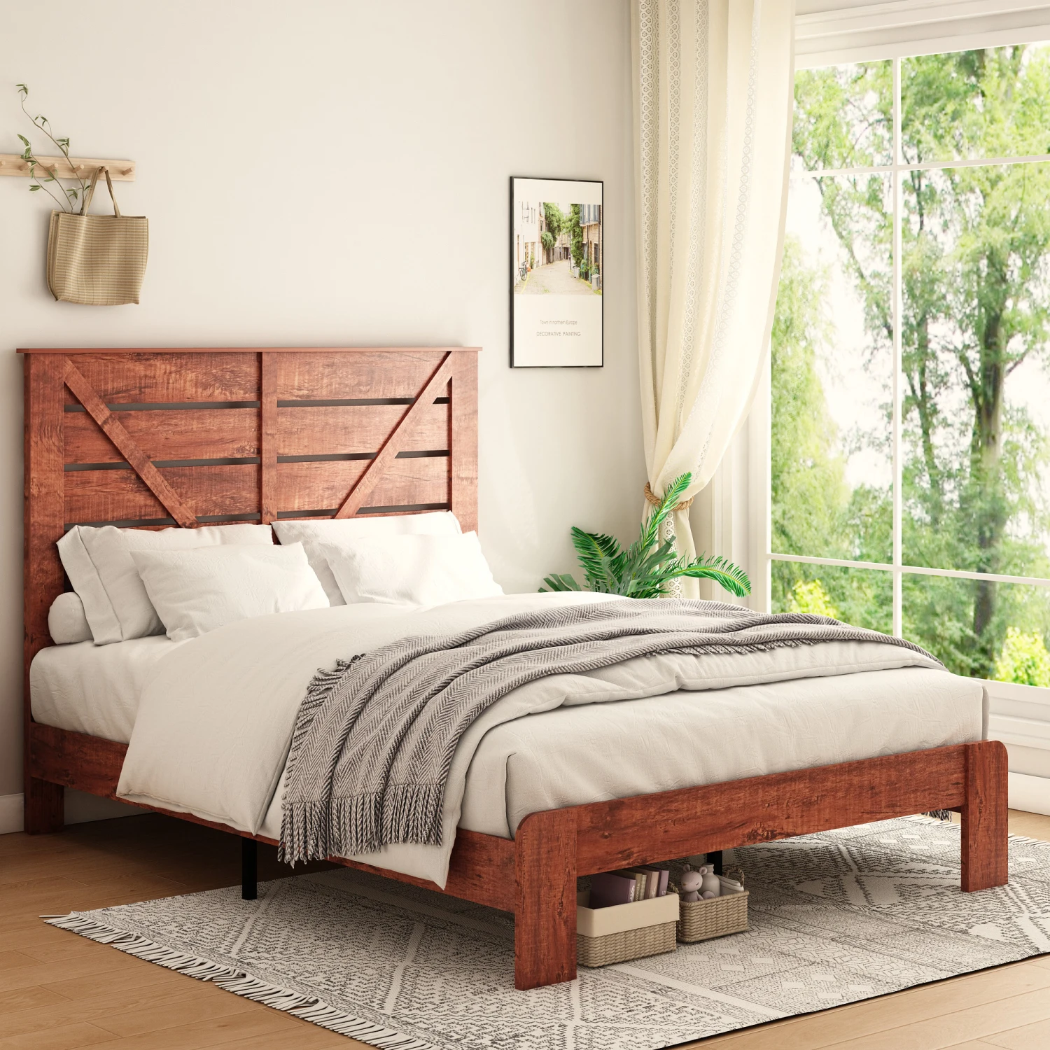 Wood Platform Full Bed Frame Headboard, Noise Free, Easy Assembly Tool, Extra-Large Under Bed Storage, Vintage Brown
Wood Platform Full Bed Frame Headboard, Noise Free, Easy Assembly Tool, Extra-Large Under Bed Storage, Vintage Brown