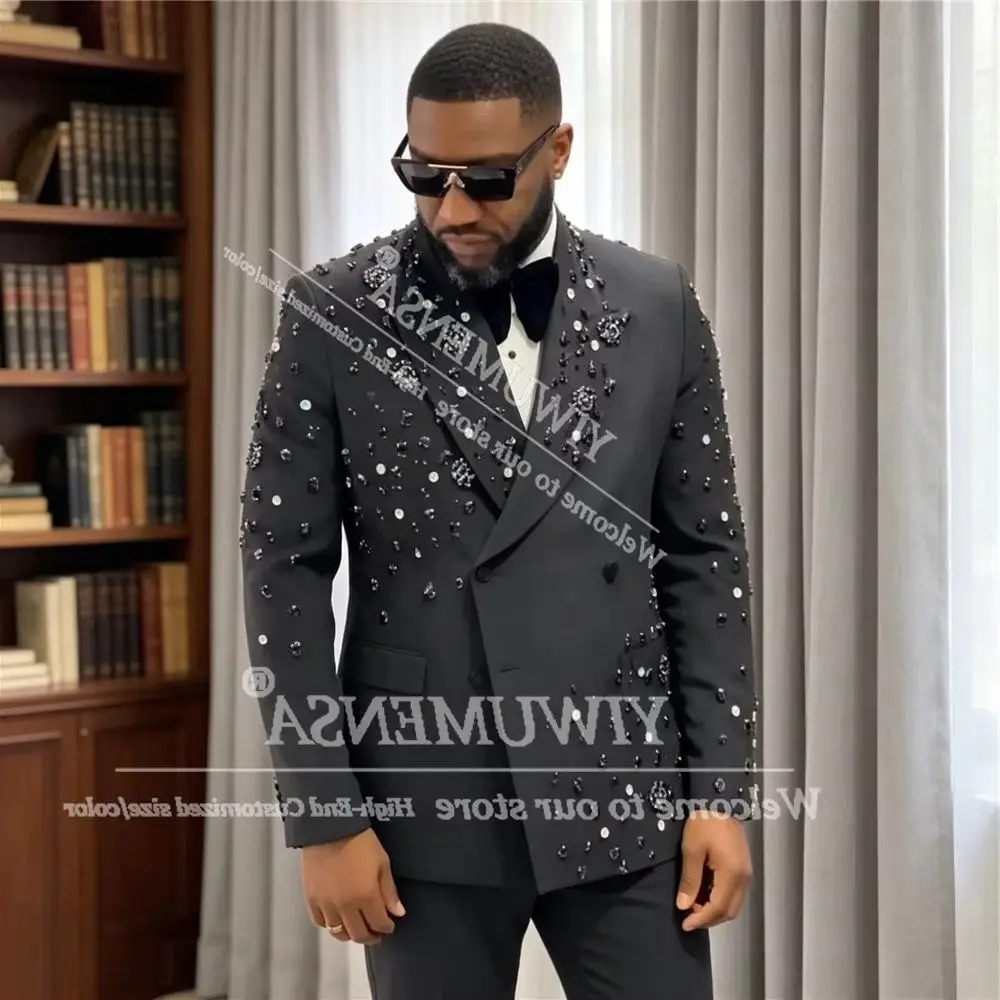 Luxury Solid Suits Men Formal Wear Double Breasted Jacket Pants 2 Pieces Sets Groom Wedding Tuxedos Slim Fit Man Party Outfits
Luxury Solid Suits Men Formal Wear Double Breasted Jacket Pants 2 Pieces Sets Groom Wedding Tuxedos Slim Fit Man Party Outfits