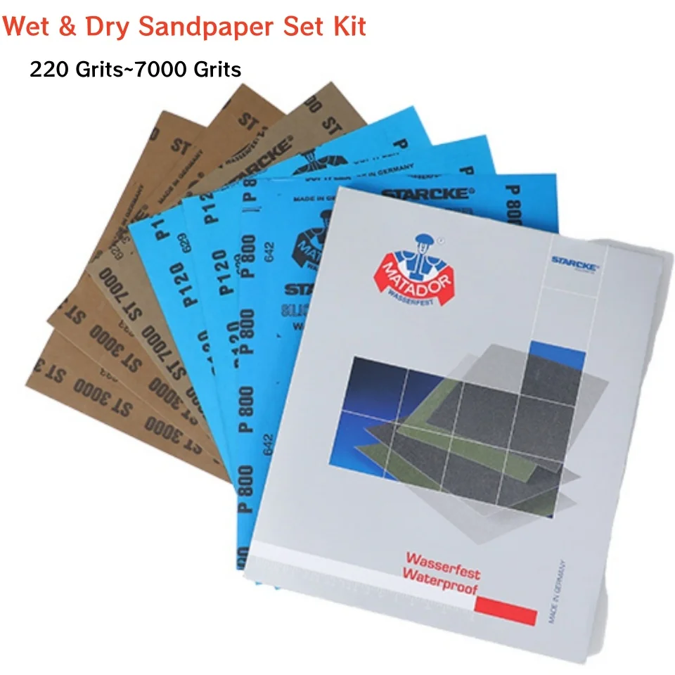 Wet & Dry Sandpaper Set Kit 220 240 320~7000 Grit Jade Stone Mirror Polishing,Waterproof Abrasive Paper for Wood Metal Ceramic
Wet & Dry Sandpaper Set Kit 220 240 320~7000 Grit Jade Stone Mirror Polishing,Waterproof Abrasive Paper for Wood Metal Ceramic