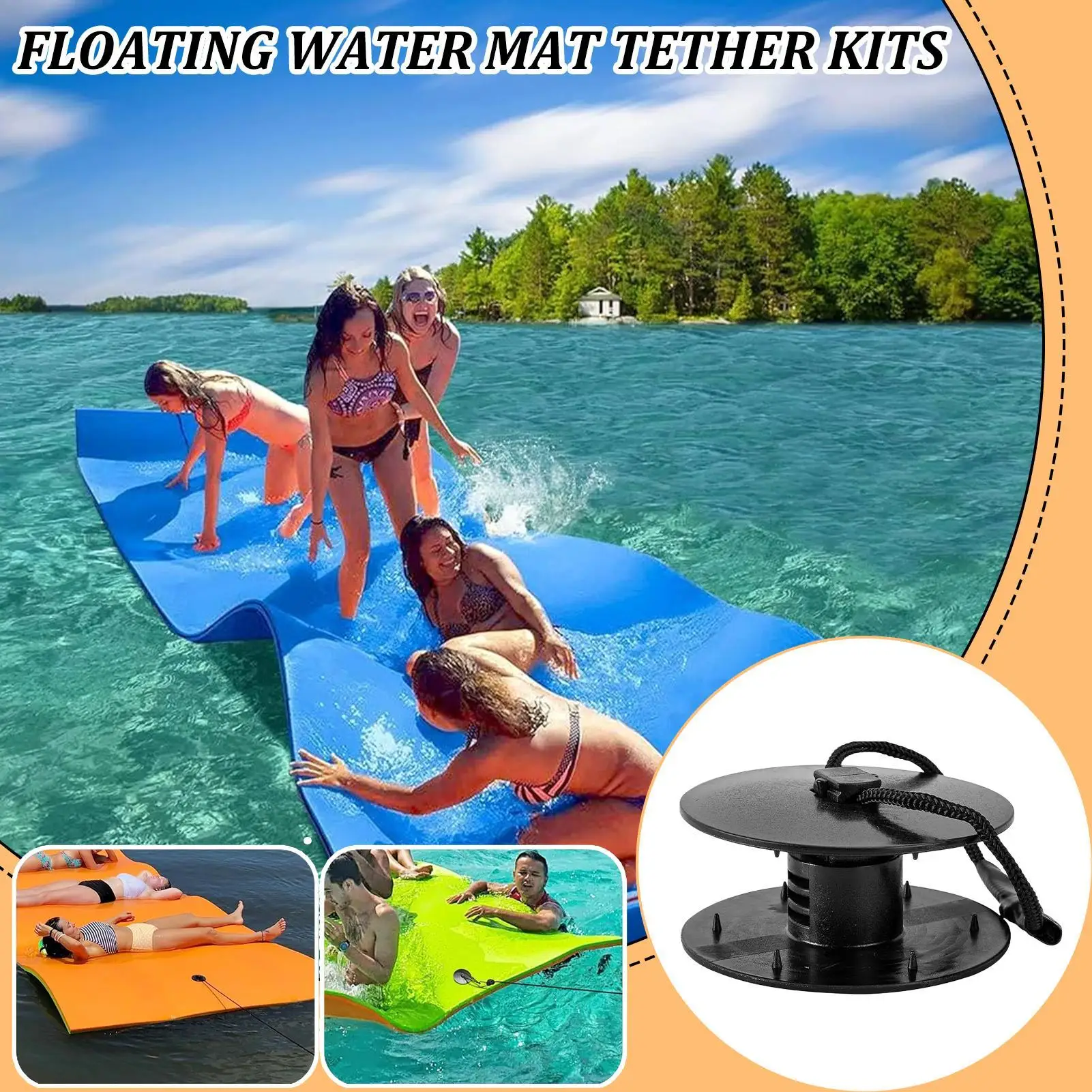 Floating Mat Tether Kit Securing Cord for Lily Pad Portable Floating Mat Fixing Accessories for Water Yoga Classes Lakeside
Floating Mat Tether Kit Securing Cord for Lily Pad Portable Floating Mat Fixing Accessories for Water Yoga Classes Lakeside