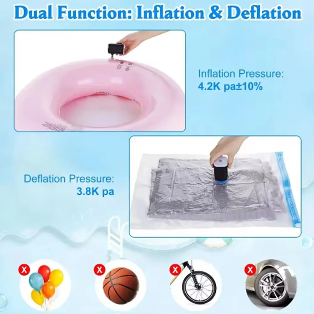 3 in 1 Mini Electric Air Pump USB Charging with LED Light Quick Inflate/Deflate Pump Durable Quick-Fill Wireless Air Compressor
3 in 1 Mini Electric Air Pump USB Charging with LED Light Quick Inflate/Deflate Pump Durable Quick-Fill Wireless Air Compressor