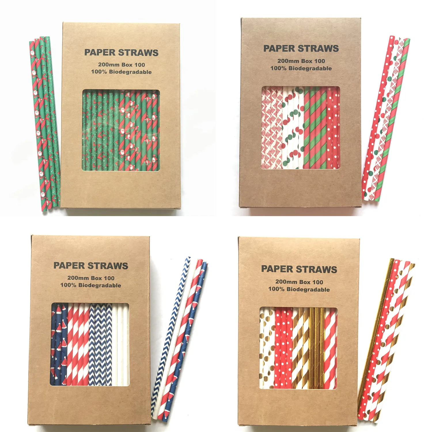 100 Pcs/Box Mixed Christmas Party Paper Straws,Green Red Black Gold Foil Xmas Santa Claus Reindeer Hat New Year Holiday Drinking
100 Pcs/Box Mixed Christmas Party Paper Straws,Green Red Black Gold Foil Xmas Santa Claus Reindeer Hat New Year Holiday Drinking