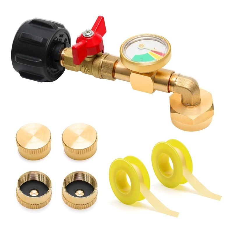 7PCS Pressure Adapter 90 Degree Propane Refill Pressure Adapter With Valve And Gauge Sets For QCC1 Propane Tank
7PCS Pressure Adapter 90 Degree Propane Refill Pressure Adapter With Valve And Gauge Sets For QCC1 Propane Tank