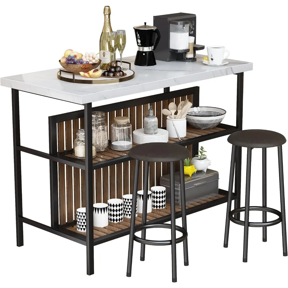 Kitchen Island with Stools & Storage, Modern Dining Table Set for 2 3 Piece Kitchen & Dining Room Sets Island Table for Ki
Kitchen Island with Stools & Storage, Modern Dining Table Set for 2 3 Piece Kitchen & Dining Room Sets Island Table for Ki
