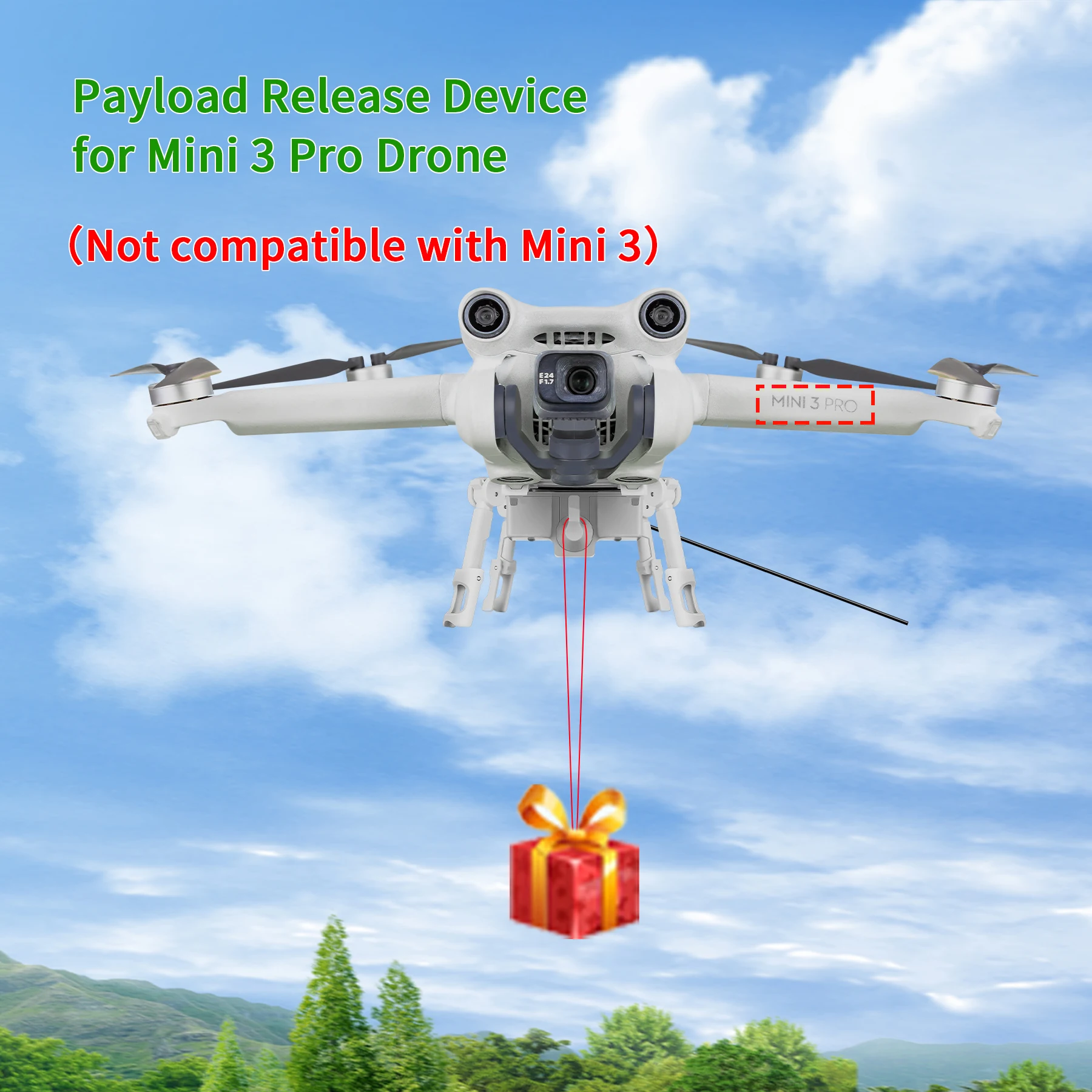 Аксессуары для дрона DJI MINI 3 Pro: устройство для сброса груза/подачи подарков (AirDrop)
Аксессуары для дрона DJI MINI 3 Pro: устройство для сброса груза/подачи подарков (AirDrop)
