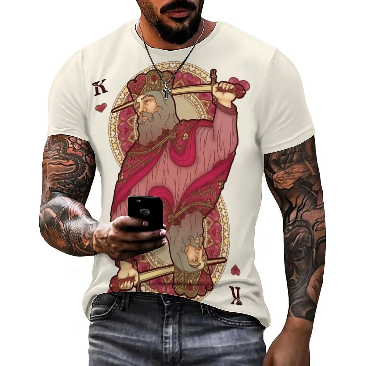 Men's 3D Printed Short Sleeve T-Shirt - Christmas Cartoon Pattern, Party 3D Tee
Men's 3D Printed Short Sleeve T-Shirt - Christmas Cartoon Pattern, Party 3D Tee