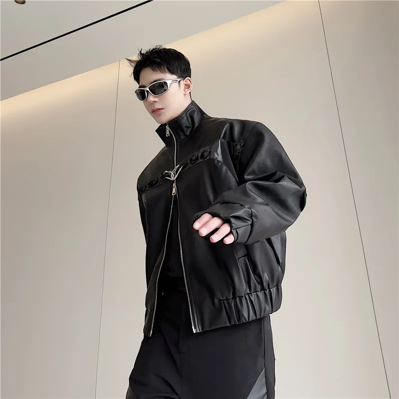 Мужская кожаная куртка премиум-класса для мотоциклистов, модный индивидуальный дизайн, с металлическими крючками, короткий кожаный жакет
Мужская кожаная куртка премиум-класса для мотоциклистов, модный индивидуальный дизайн, с металлическими крючками, короткий кожаный жакет