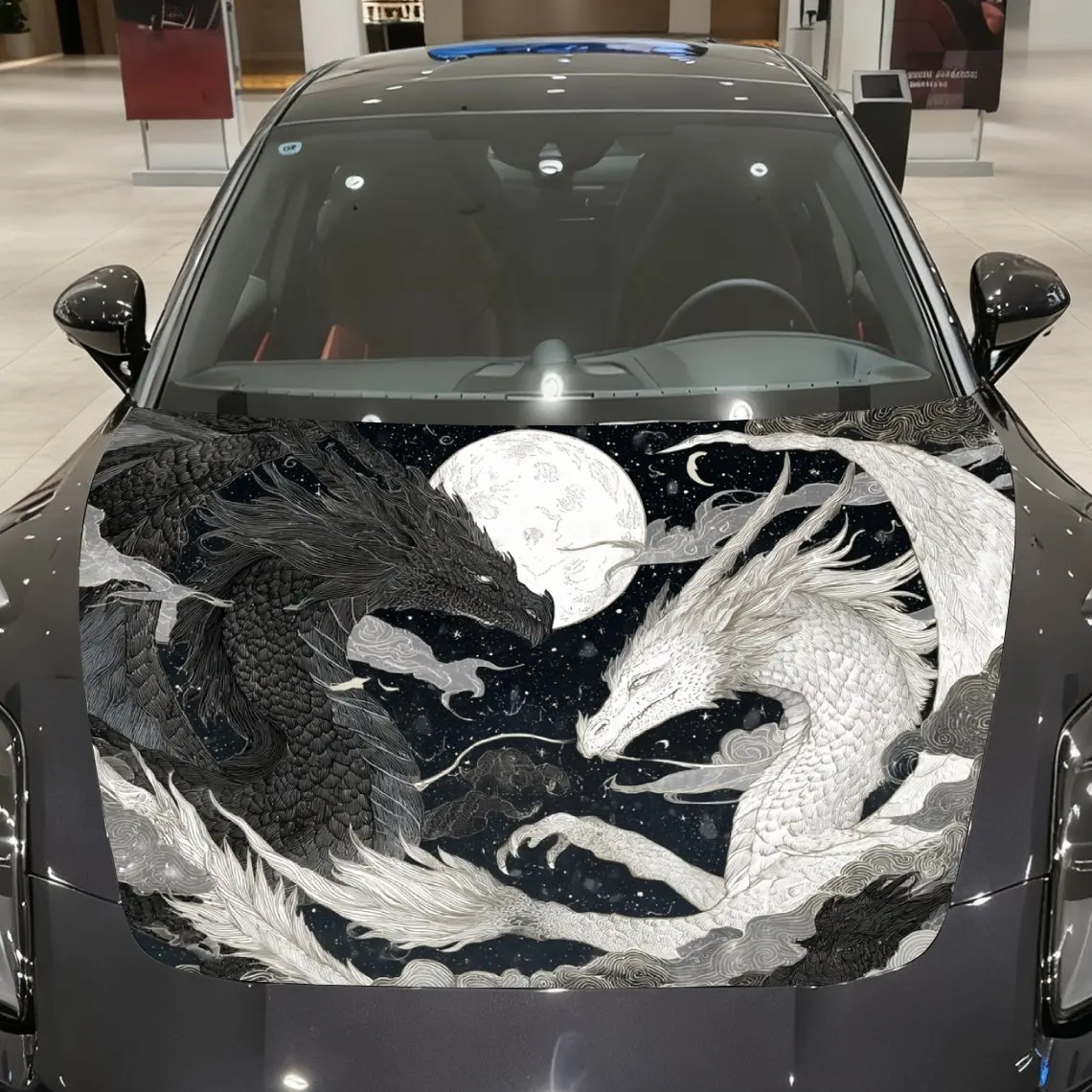 Two Dragons Competing for Glory in Moonlit Night Car Vinyl Wrap, PVC Material Waterproof Car Hood Sticker, Self-Adhesive Scratch
Two Dragons Competing for Glory in Moonlit Night Car Vinyl Wrap, PVC Material Waterproof Car Hood Sticker, Self-Adhesive Scratch