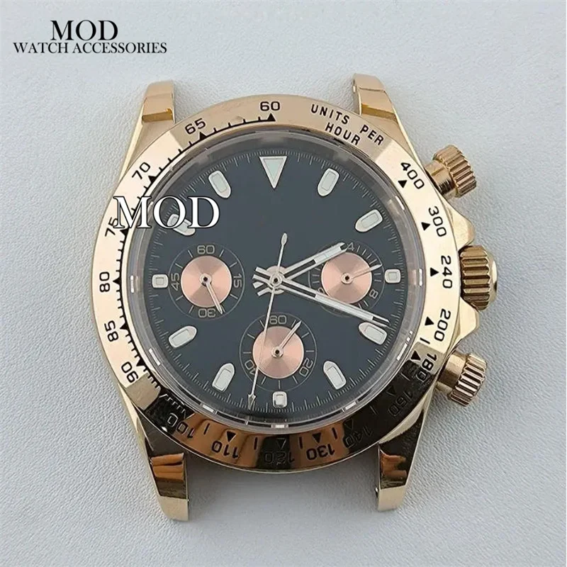 39mm VK63 Case Panda Dial Hands Stainless Steel Bracelet for MOD Daytona VK63 Movement Chronograph Mens Waterproof Watch Parts
39mm VK63 Case Panda Dial Hands Stainless Steel Bracelet for MOD Daytona VK63 Movement Chronograph Mens Waterproof Watch Parts