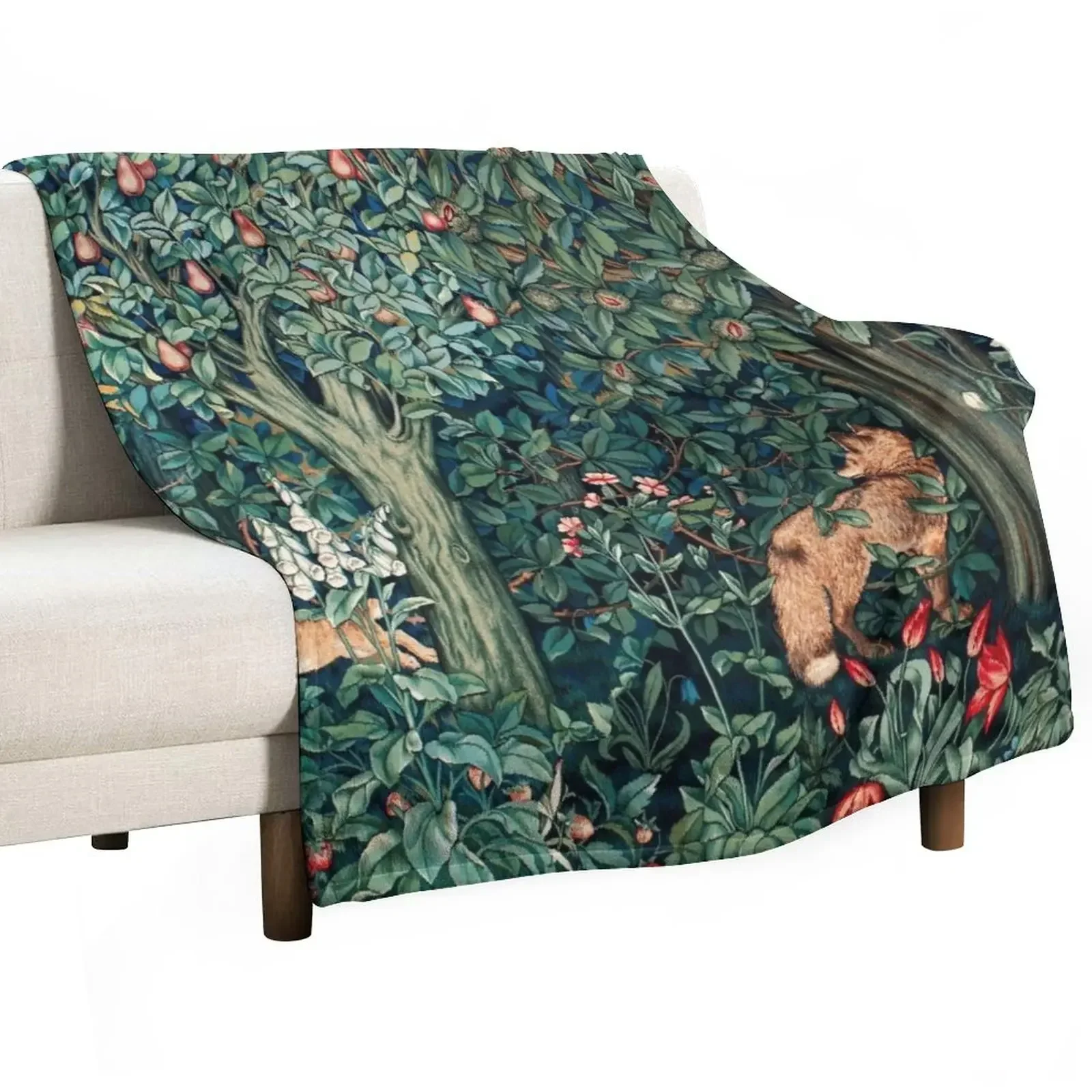 GREENERY, FOREST ANIMALS Fox and Hares Blue Green Floral Tapestry Throw Blanket Hair Fluffys Large Blankets
GREENERY, FOREST ANIMALS Fox and Hares Blue Green Floral Tapestry Throw Blanket Hair Fluffys Large Blankets
