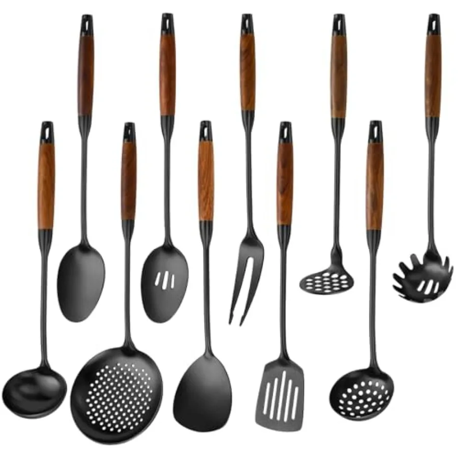 18/10 Stainless Steel Kitchen Utensils Set10 Pcs Cooking Utensils With Wood Handle Heat Resistant Kitchen Tool Set With Spatula
18/10 Stainless Steel Kitchen Utensils Set10 Pcs Cooking Utensils With Wood Handle Heat Resistant Kitchen Tool Set With Spatula