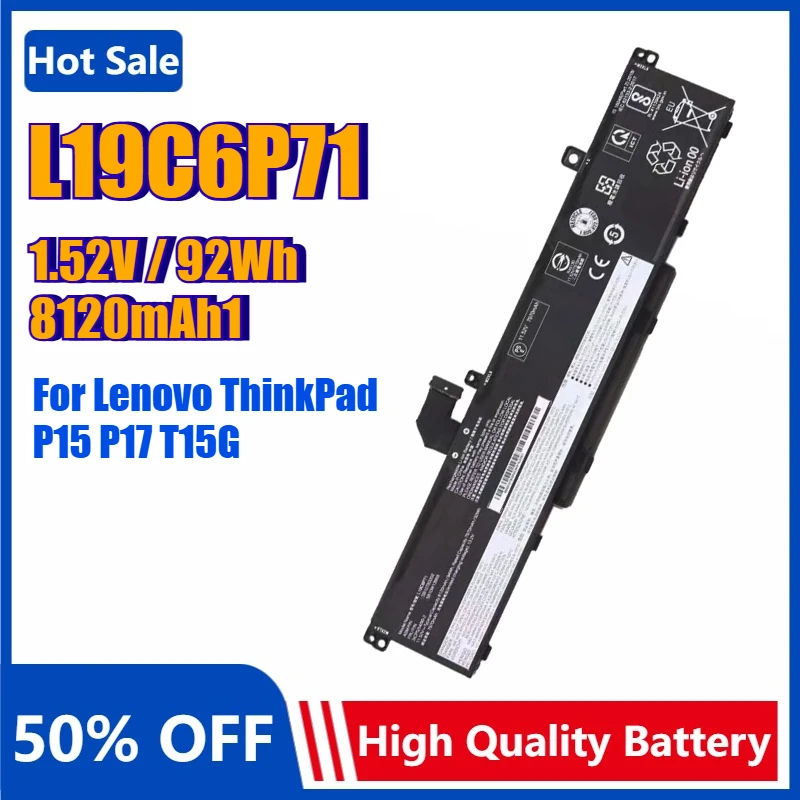 L19C6P71 Laptop Battery for Lenovo ThinkPad P15 P17 T15G Gen1 20SN 20SQ 20ST 20SU 5B10W13958 W13959 SB10T83202 TP00124A L19L6P71
L19C6P71 Laptop Battery for Lenovo ThinkPad P15 P17 T15G Gen1 20SN 20SQ 20ST 20SU 5B10W13958 W13959 SB10T83202 TP00124A L19L6P71