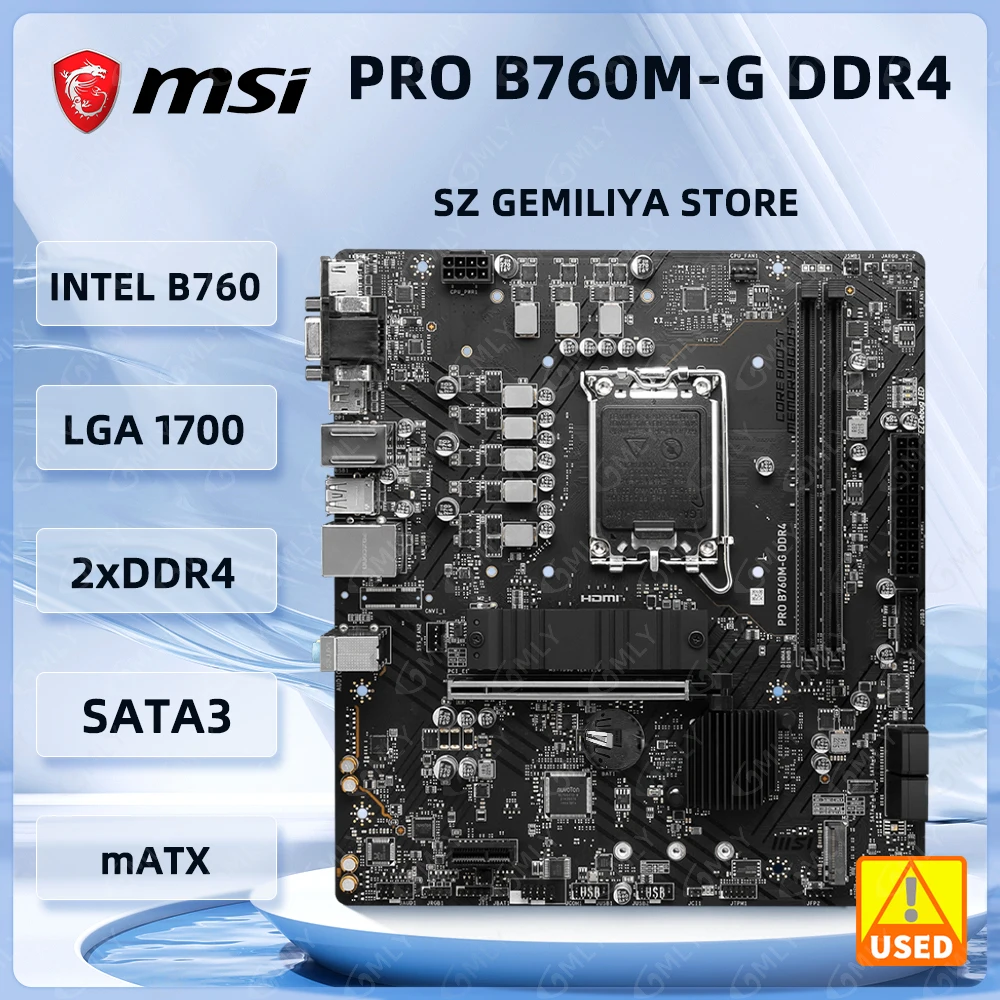 MSI PRO B760M-G DDR4 Motherboard LGA 1700 Intel B660 Motherboard DDR4 128GB support 14900F 14700 13700 12900 12100 14600 cpu
MSI PRO B760M-G DDR4 Motherboard LGA 1700 Intel B660 Motherboard DDR4 128GB support 14900F 14700 13700 12900 12100 14600 cpu