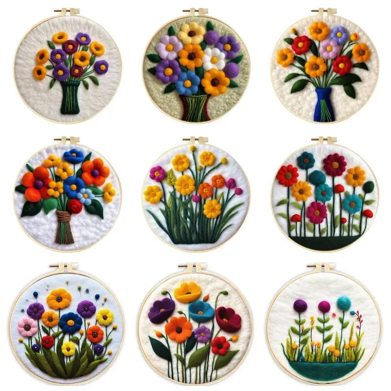 Wool Felt Painting Living Room Decoration Embroidery Flowers Patterns Felting Kits For Beginners Wall Art Craft Supplie
Wool Felt Painting Living Room Decoration Embroidery Flowers Patterns Felting Kits For Beginners Wall Art Craft Supplie