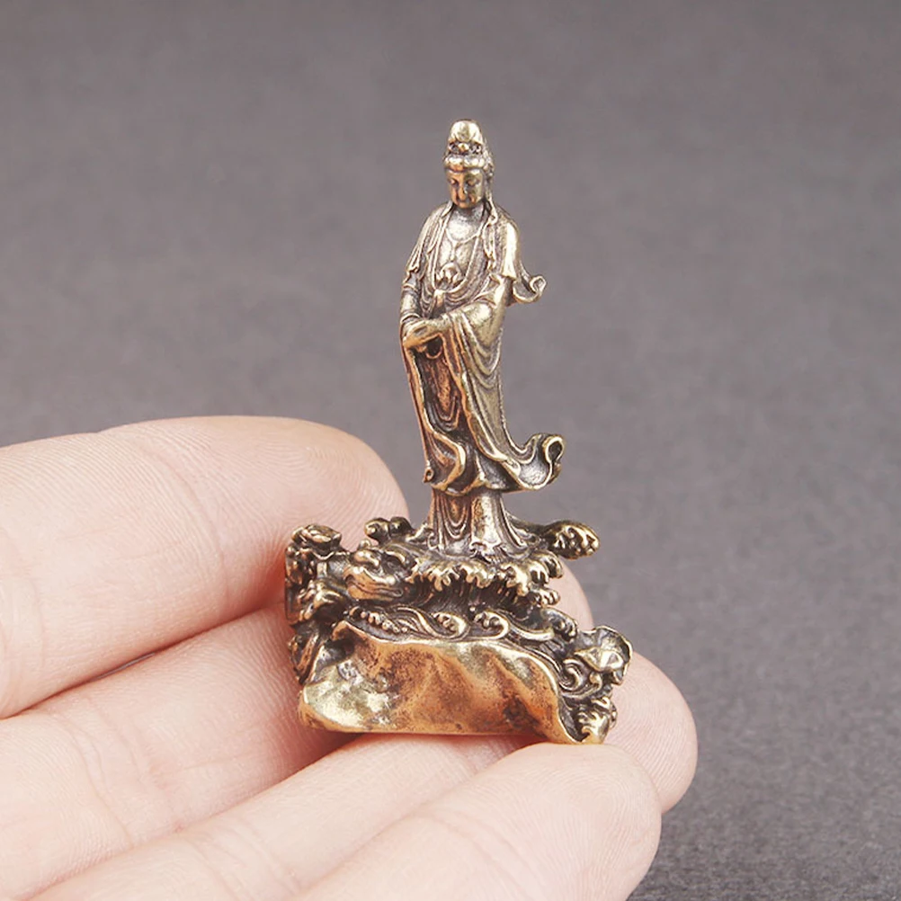 Brass Retro Statue Guanyin Desktop Ornaments Chinese Style Buddha Figurine Small Decor Bedroom Balcony Table Piece
Brass Retro Statue Guanyin Desktop Ornaments Chinese Style Buddha Figurine Small Decor Bedroom Balcony Table Piece