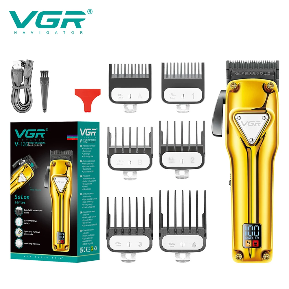 VGR 136 BLDC Blade электрическая профессиональная парикмахерская металлическая перезаряжаемая машинка для стрижки волос для мужчин
VGR 136 BLDC Blade электрическая профессиональная парикмахерская металлическая перезаряжаемая машинка для стрижки волос для мужчин