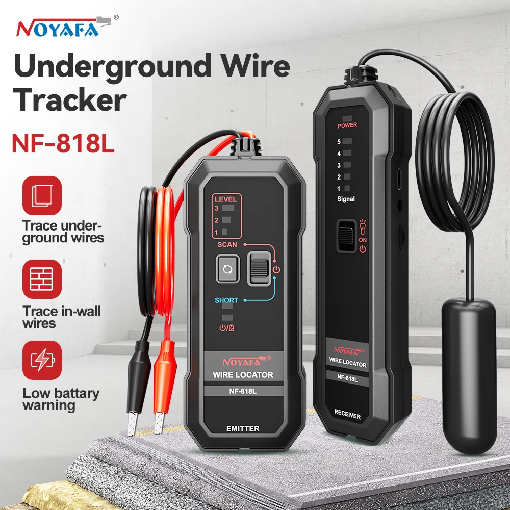 Noyafa NF-818L Детектор кабеля Подземный сетевой кабельный трекер с технологией защиты от помех Идентификация неисправностей
Noyafa NF-818L Детектор кабеля Подземный сетевой кабельный трекер с технологией защиты от помех Идентификация неисправностей