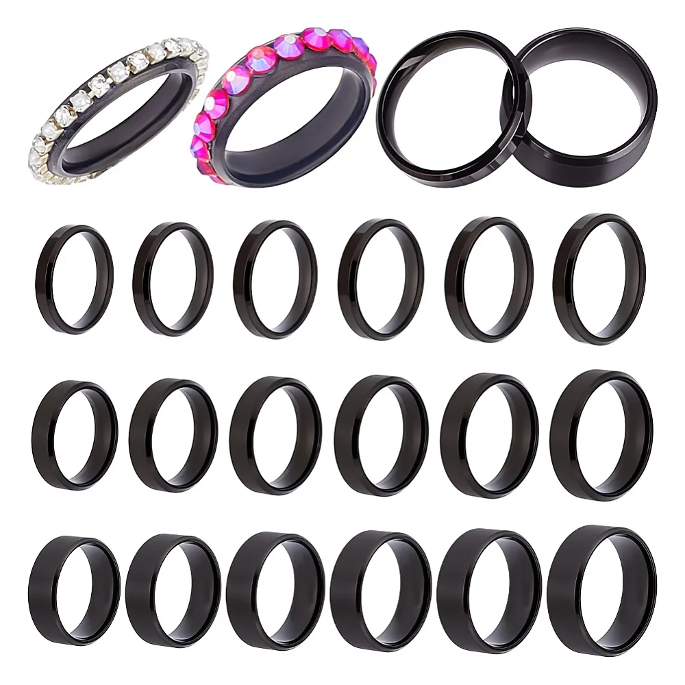 18Pcs 18 Styles Stainless Steel Simple Plain Band Ring for Unisex Black 4~8mm Inner Diameter: 16.1~21.9mm.
18Pcs 18 Styles Stainless Steel Simple Plain Band Ring for Unisex Black 4~8mm Inner Diameter: 16.1~21.9mm.