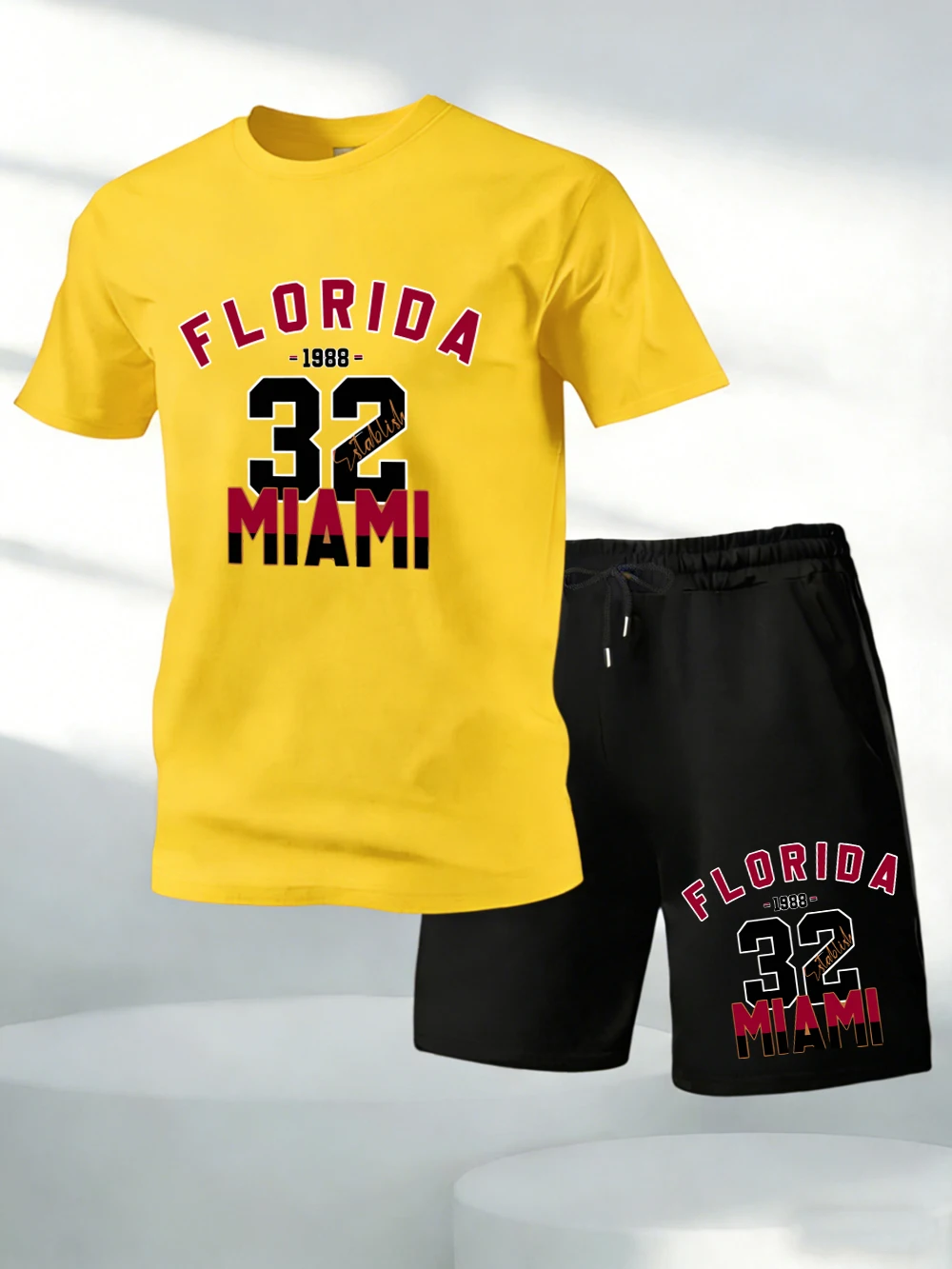 Two Pieces Set Florida Miami 1988 Prints Cotton T-Shirts Pants Mens Oversized Soft O-Neck Tops High Waisted Pocket Male Shorts
Two Pieces Set Florida Miami 1988 Prints Cotton T-Shirts Pants Mens Oversized Soft O-Neck Tops High Waisted Pocket Male Shorts
