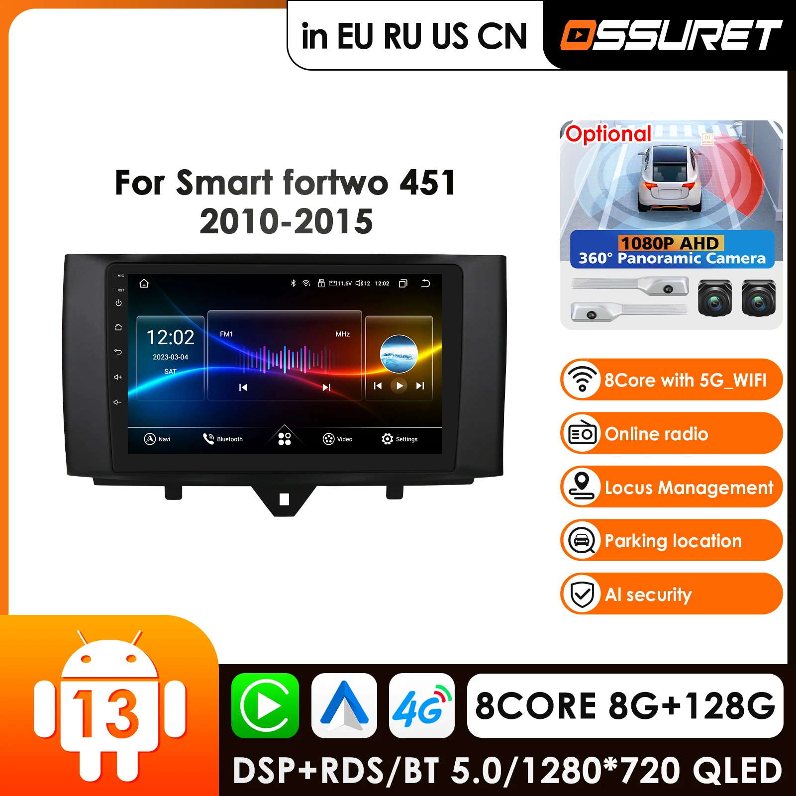 Carplay Android Auto 2Din Car Radio GPS for Smart Fortwo 2011-2015 Multimedia Video Player Navigation Stereo 9inch Autoradio DSP 
Carplay Android Auto 2Din Car Radio GPS for Smart Fortwo 2011-2015 Multimedia Video Player Navigation Stereo 9inch Autoradio DSP