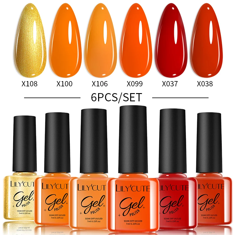LILYCUTE 6 шт./компл. оранжевый цвет гель-лак для ногтей Хэллоуин тыква маникюр замачиваемый УФ-лак для салона ногтей маникюрный набор для ногтей 
LILYCUTE 6 шт./компл. оранжевый цвет гель-лак для ногтей Хэллоуин тыква маникюр замачиваемый УФ-лак для салона ногтей маникюрный набор для ногтей