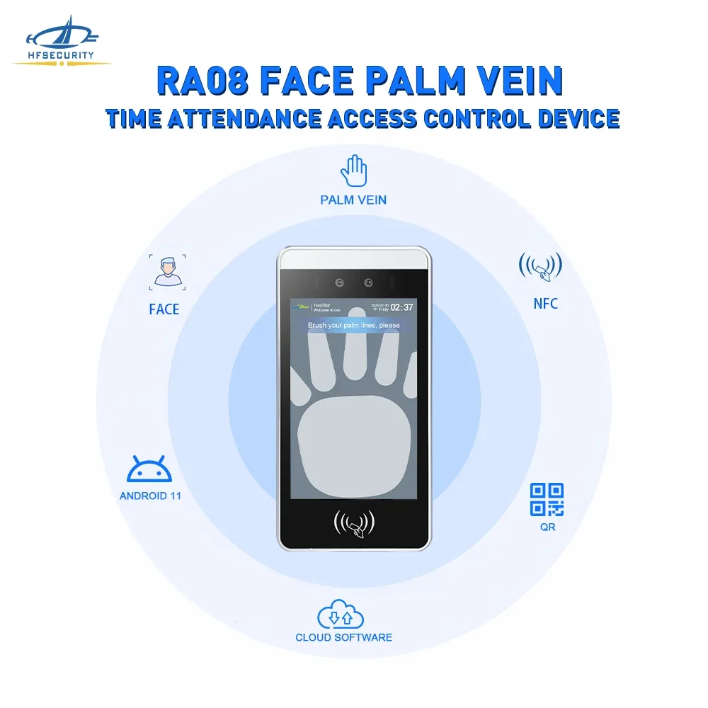 HFSecurity RA08 Palm Vein Recognition Door Access Control System Live Detection Biometric Time Attendance Device For Hospital
HFSecurity RA08 Palm Vein Recognition Door Access Control System Live Detection Biometric Time Attendance Device For Hospital