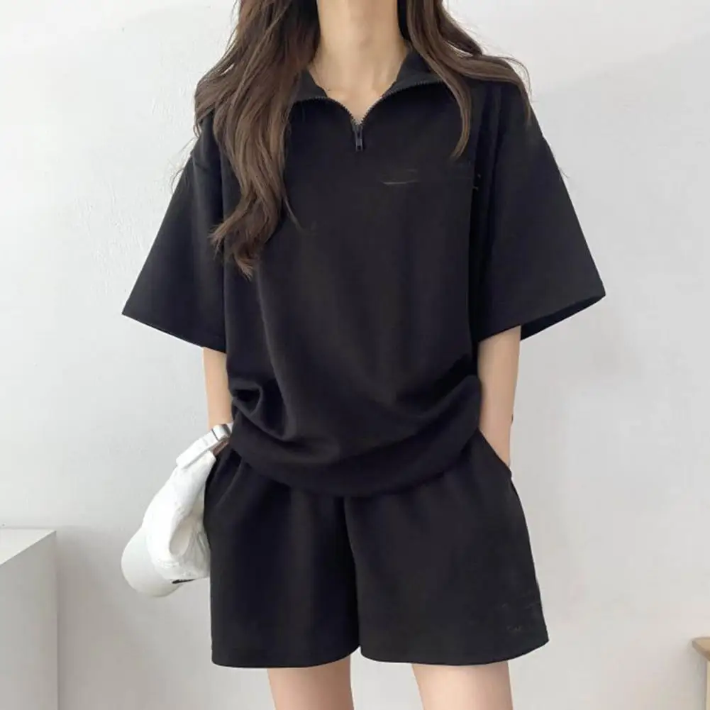 2 Pcs/Set Women Tracksuit Loose Solid Color Lapel Half Sleeve Sweatshirts Pockets Shorts Sets Summer Tracksuit conjuntos curtos
2 Pcs/Set Women Tracksuit Loose Solid Color Lapel Half Sleeve Sweatshirts Pockets Shorts Sets Summer Tracksuit conjuntos curtos